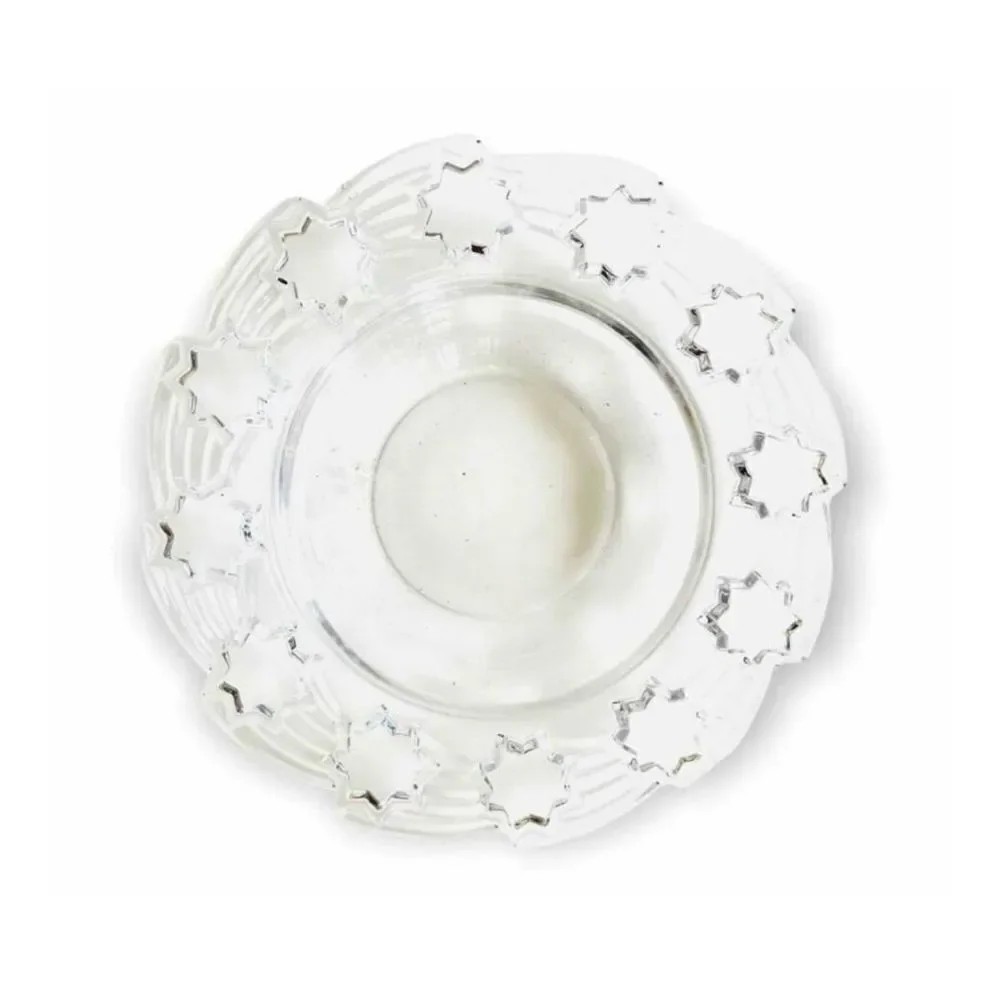 Vintage Nachtmann Blekristal German 12” Crystal Star Detail Rim Serving Bowl